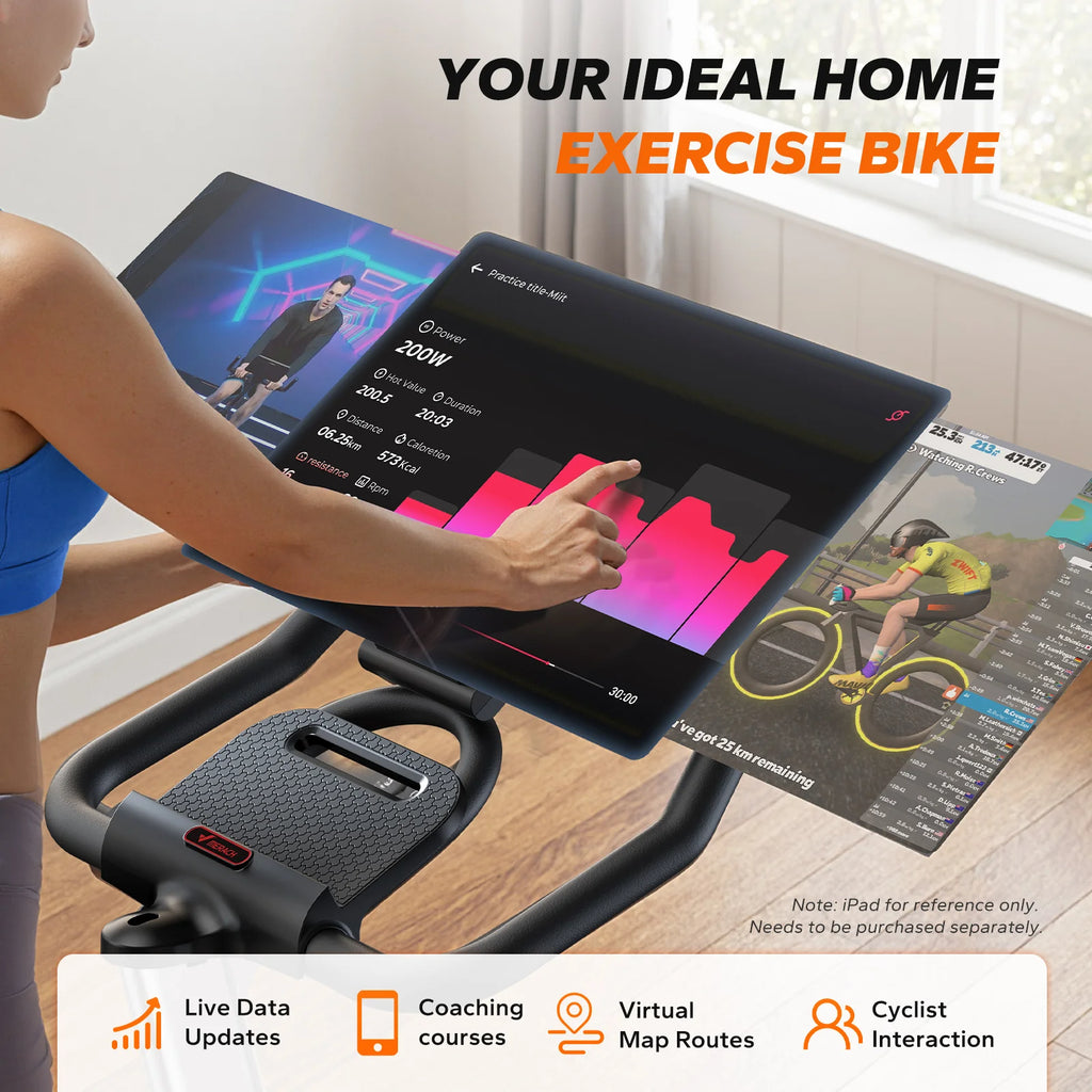 MERACH Exercise Bike S38 Indoor Cycling Magnetic Resistance Exclusive App 300lbs Capacity Comfortable Seat for Home&Weight Loss