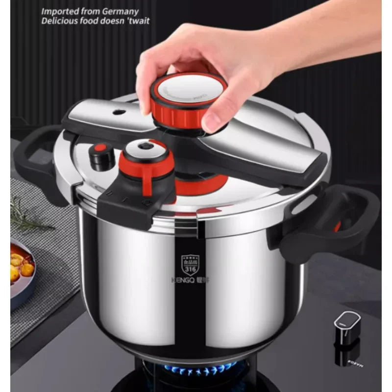 Thickened Pressure Cooker for Home Use, 316 Stainless Steel, Anti-Explosion, Gas and Induction Cookers Compatible