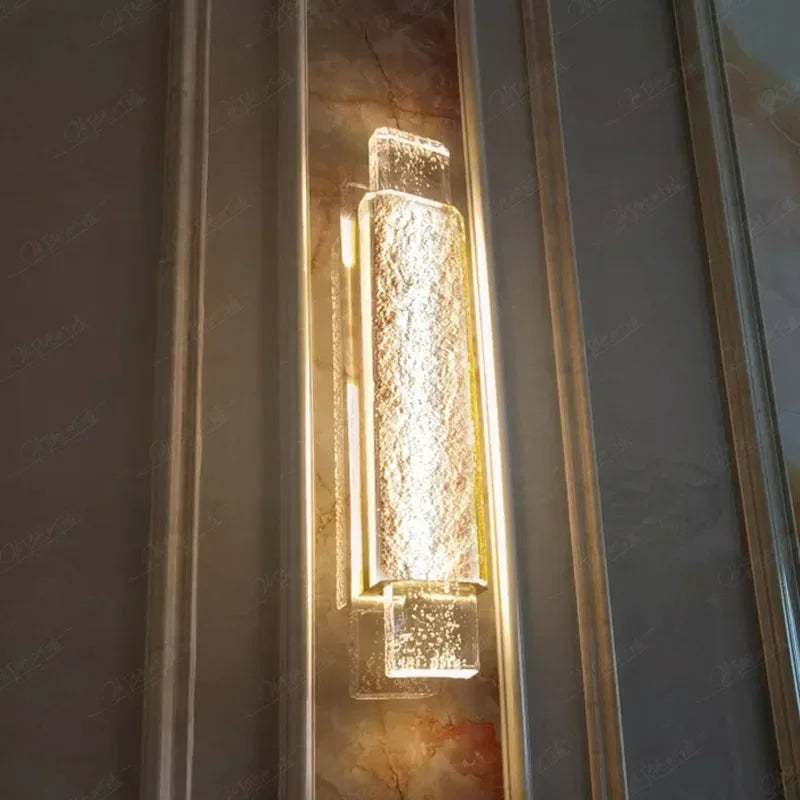 Luxury Stainless Steel Crystal Wall Lamp Bedroom Bedside Simple Modern Living Room  Corridor Stair Bubble  Lighting  Room Decor