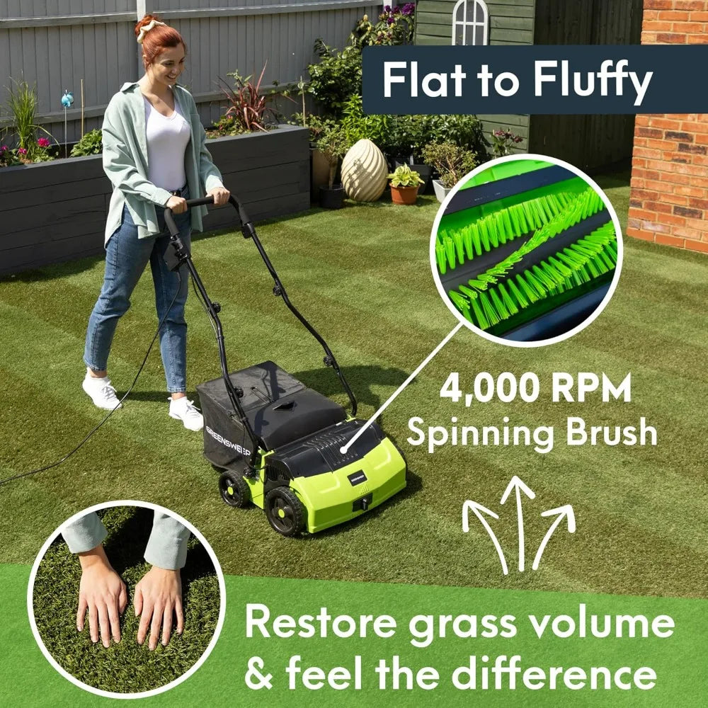 Artificial Grass Sweeper Vacuum with 45L Bag, 5 Height Settings, and Foldable Handle