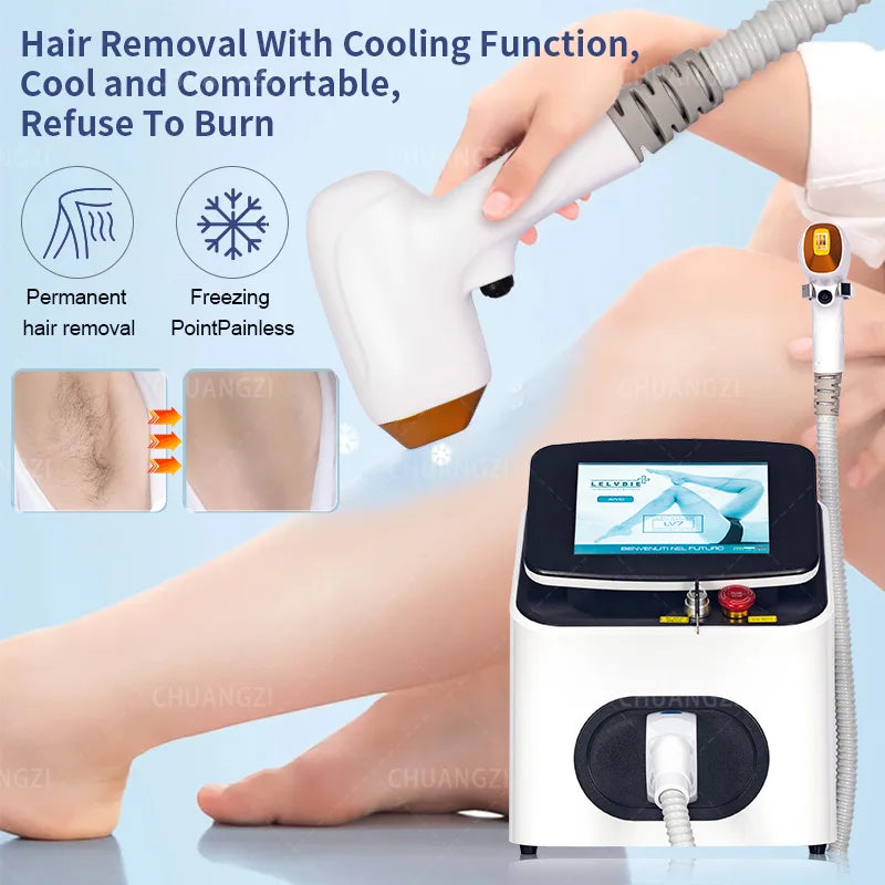Latest Diode Laser White 808 Hair Remover Safe Painless Permanent Ice Platinum Cooling System The Best Choice For Beauty Lovers