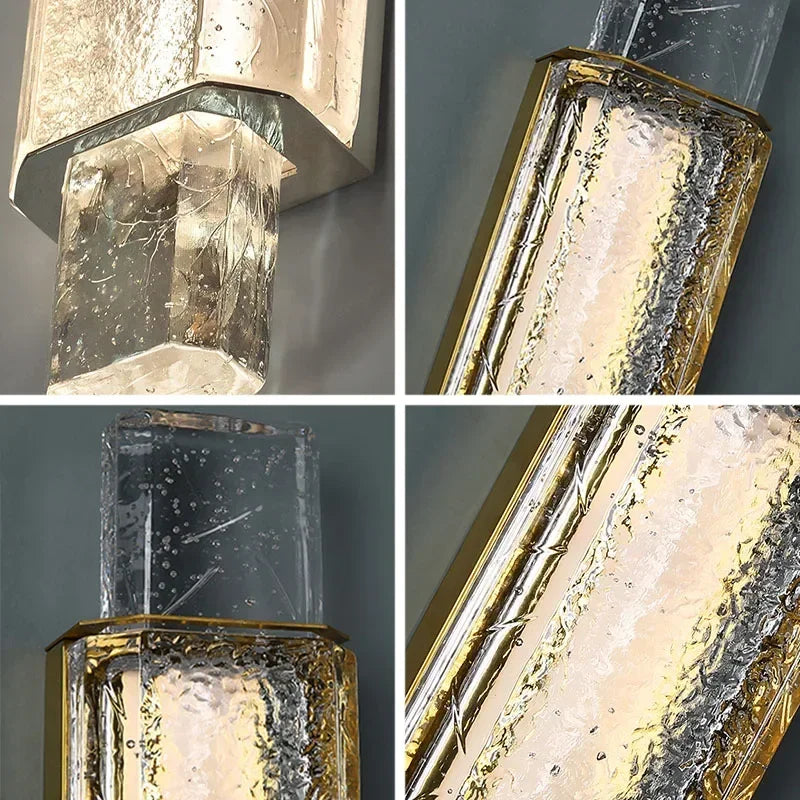 Luxury Stainless Steel Crystal Wall Lamp Bedroom Bedside Simple Modern Living Room  Corridor Stair Bubble  Lighting  Room Decor