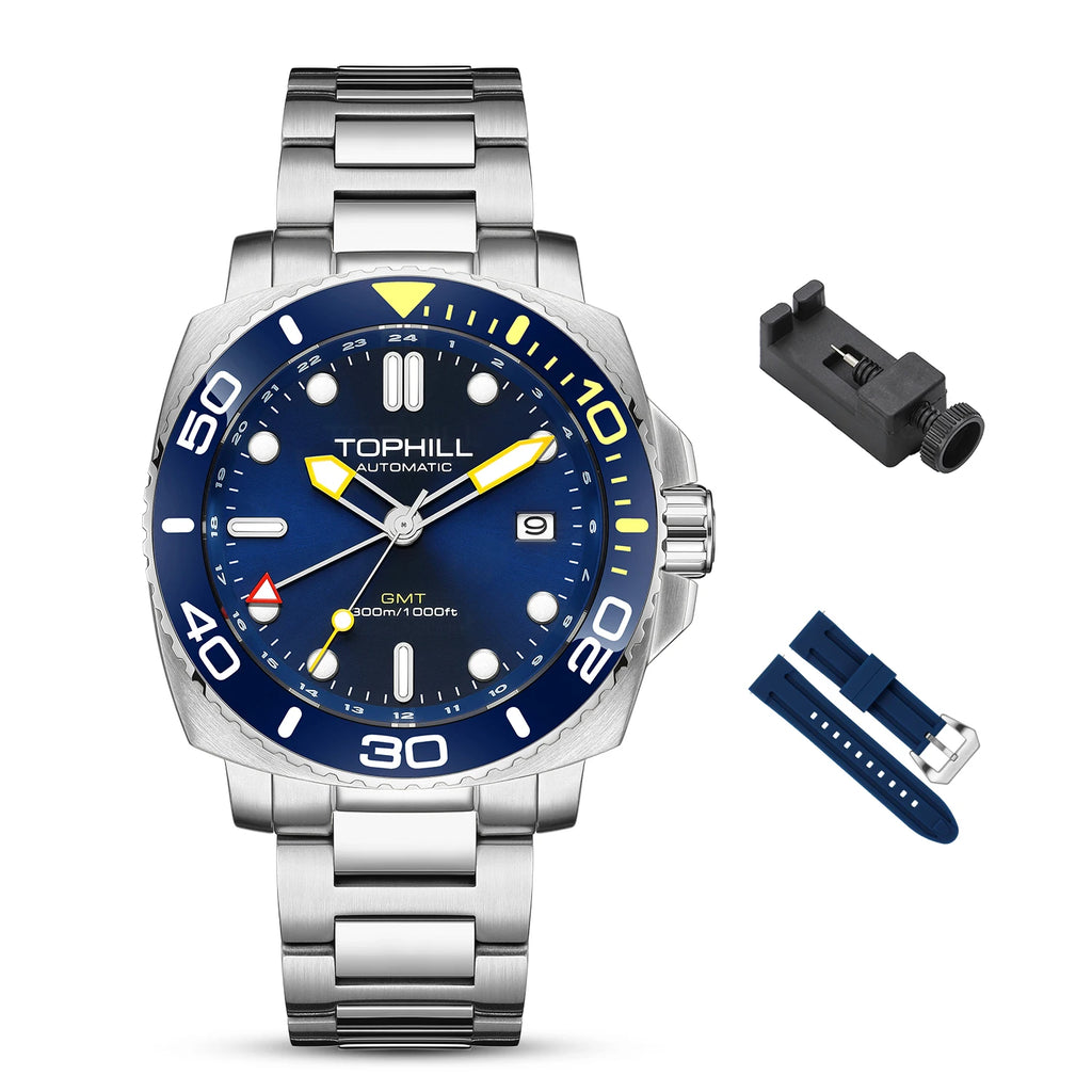 TOPHILL Dive watch NH34 Automatic Movement Submariner Wristwatch 30 bar Men's watches GMT Luxury Sapphire Ceramic bezel reloj