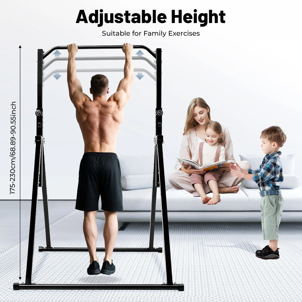 Triangular Pull Up Station for Home Gym Strength Training Equipment Adjustable Height Max Load-bearing Capacity 440.92lbs