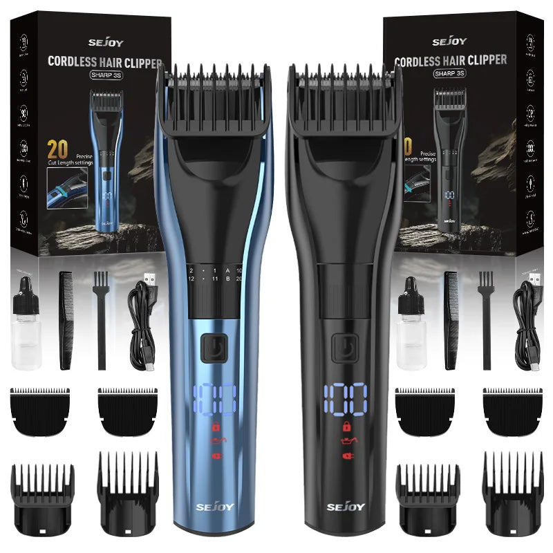 SEJOY Electric Hair Clipper Kit For Men, Adjustable Hair Cut Machine Hair Trimmer Professional Rechargeable Hair Cut Barber