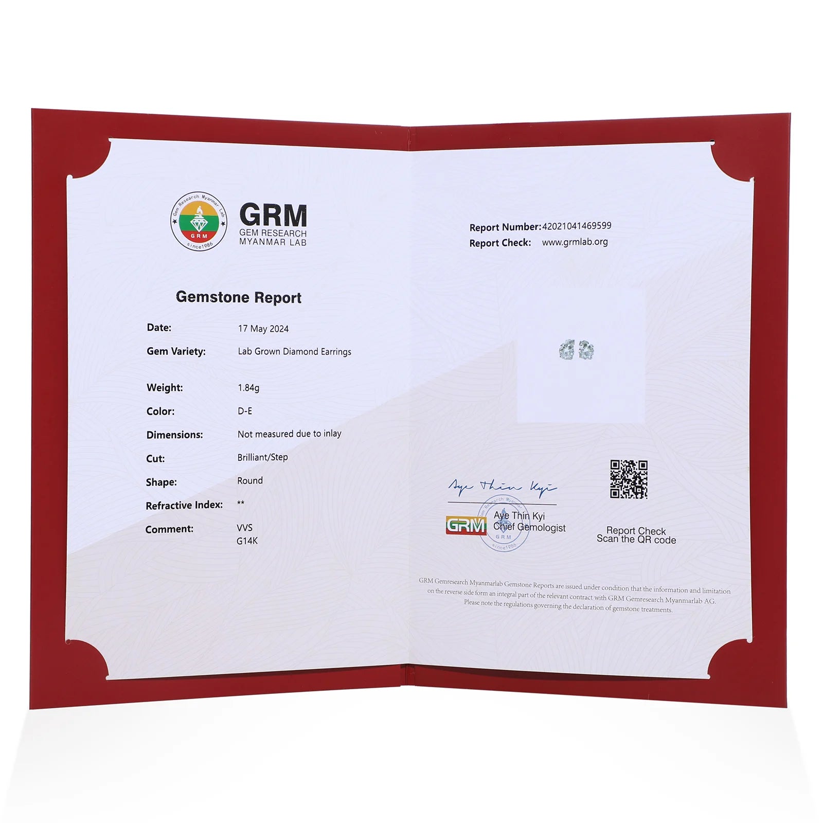 Classic 4 Claws Round Ear Studs For Women 1ct 2ct VVS Lab Grown Diamond 14K Real Gold Stud Earring Men Luxury Party Jewelry Gift