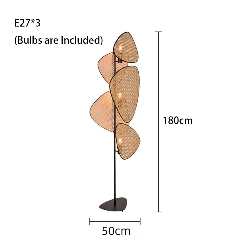 Knitting Rattan LED Lighting Floor Lamps Nightlight Home Decor Living Room Stand Light Bedside Lamp for Bedroom