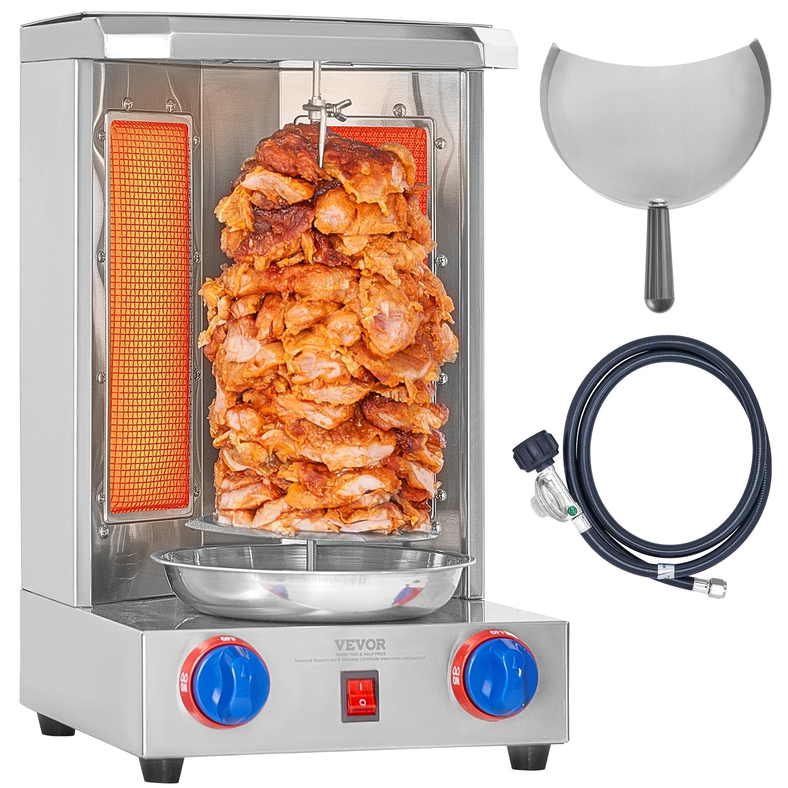 SucceBuy Shawarma Grill Machine13 lbs Chicken Shawarma Cooker Gas Vertical Broiler Gyro Rotisserie Oven Doner Kebab for Home