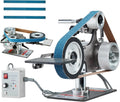 Belt Grinder Sander, 30 x 1-Inch Variable Speed Belt Polisher with VFD, 550W Polishing Grinding Machine with 2 Grinding Moulds
