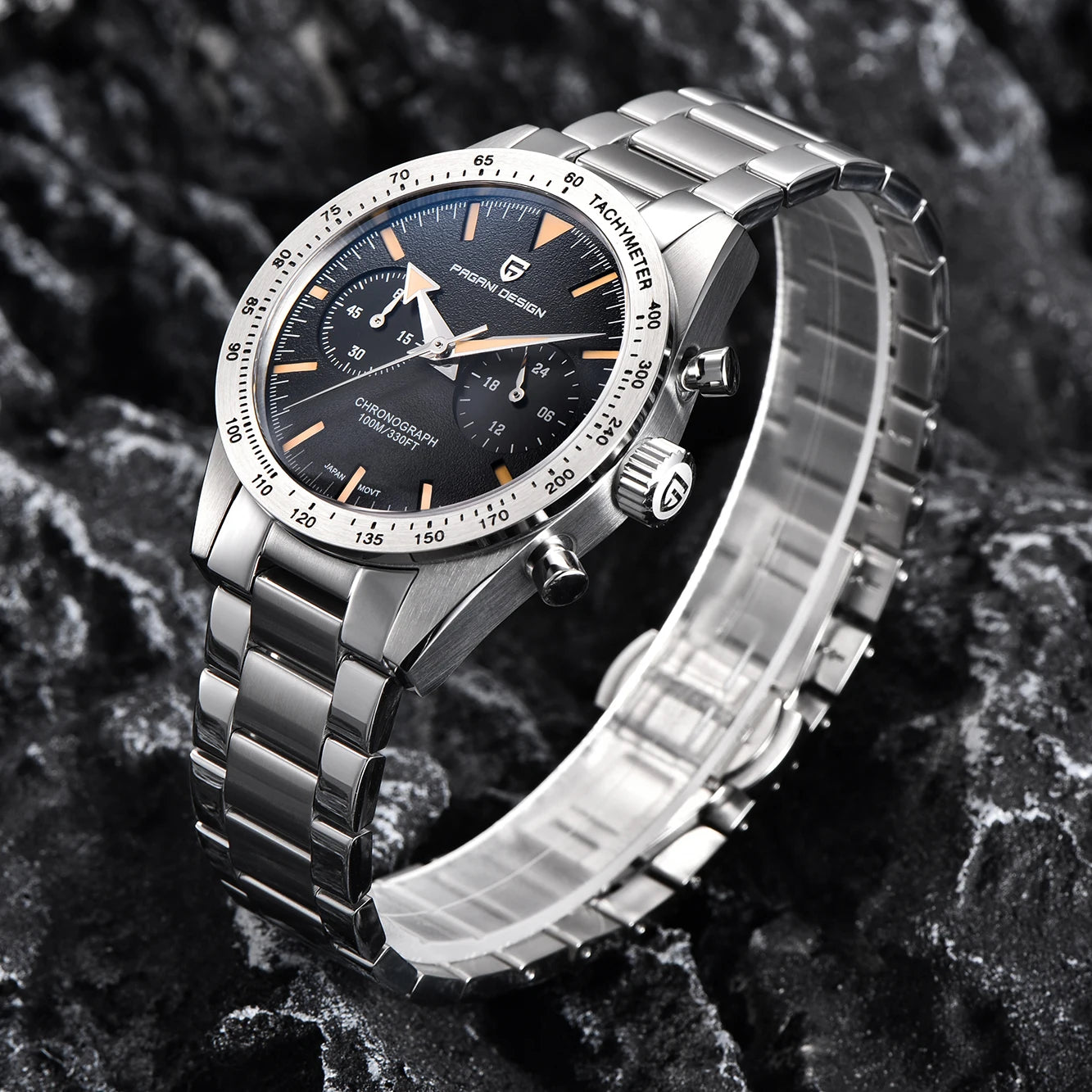 PAGANI DESIGN 2026 New Retro Mens Watches Moon Quartz Watch For Men Speed Sports Chronograph AR Sapphire VK64 Clock Reloj Hombre