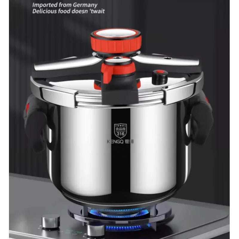 Thickened Pressure Cooker for Home Use, 316 Stainless Steel, Anti-Explosion, Gas and Induction Cookers Compatible