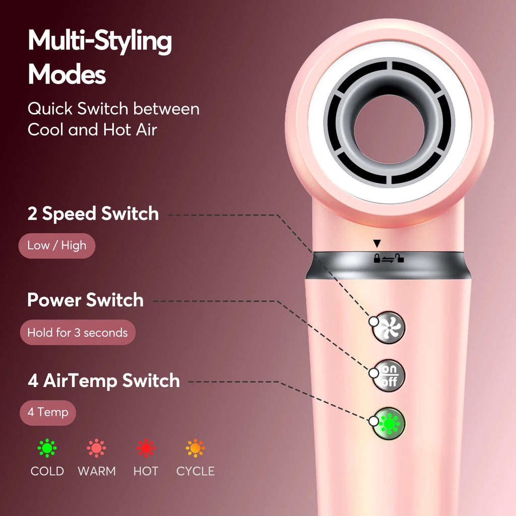 High Speed 5 in 1 Hair Dryer Hot Air Comb Set,Hair Brush Curling Iron Hair Straightener Styling Tool For Blow Dryer Gift Box