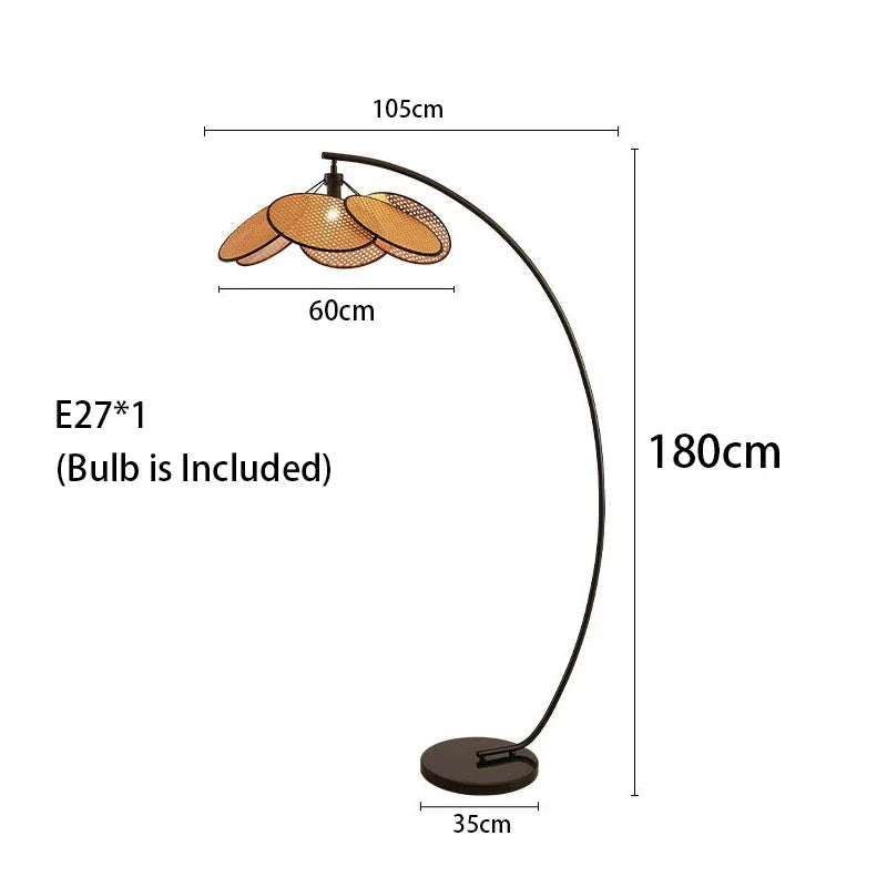 Knitting Rattan LED Lighting Floor Lamps Nightlight Home Decor Living Room Stand Light Bedside Lamp for Bedroom