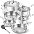 KOCH SYSTEME CS 10 Piece Stainless Steel Pots and Pans Set,  Kitchen Cookware Sets, Induction Ready, Oven Safe to 450°F