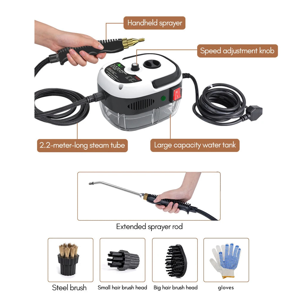 Steam Cleaner Handheld Steam Cleaner 1500W High Power 6 Speeds Adjustable Practical Steam Cleaner for Kitchen Refrigerator