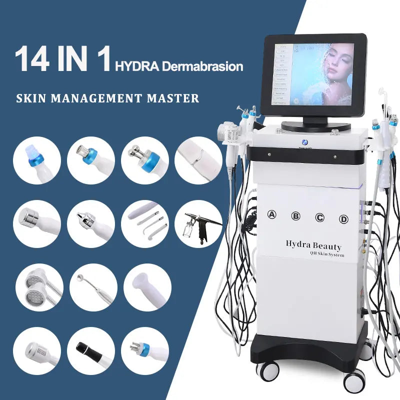 14 In 1 hydra beauty facial  Machine Skin Peeling hydra beauty facial Aqua Peel Machine beautiful equipment