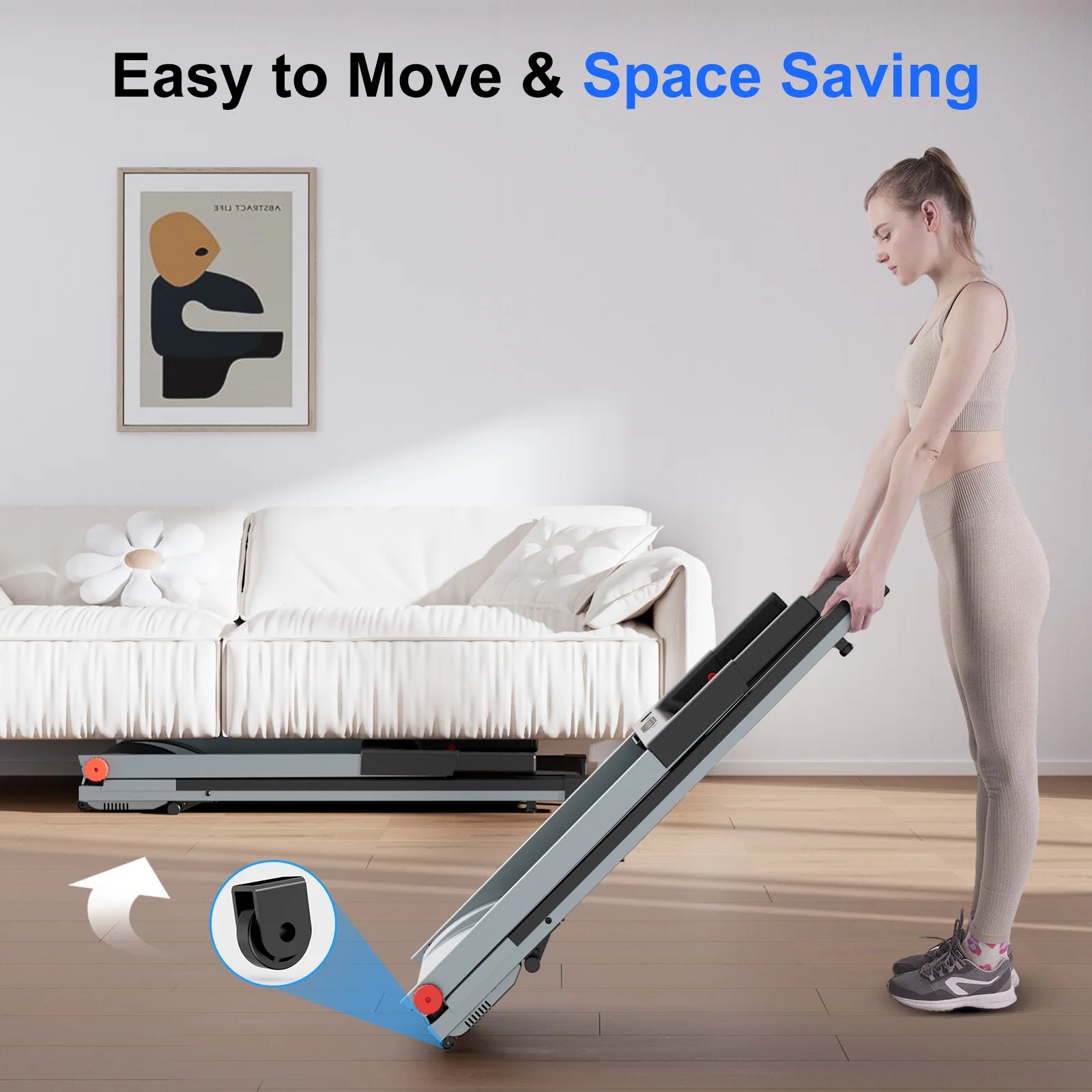 Hot 3.0HP Treadmill with 5% Incline Folding Handles App  Data LCD Screen 300lbs Walkingpad Treadmills for Home Exercise Machine