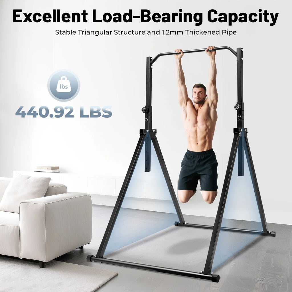 Triangular Pull Up Station for Home Gym Strength Training Equipment Adjustable Height Max Load-bearing Capacity 440.92lbs