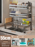 Kitchen Sink Dishwashing Double Layers Tablewares Storage Shelf Multi-functional Dish Drainer Countertop Organizer Accessories