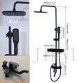 JIENI Matte Black Rainfall Shower Faucet Set Paint Black Bathtub Shower Mixer Faucet & Wall Mounted Hand Shower Mixer Faucet Set