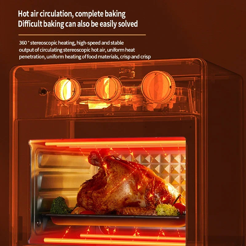 13L Air Fryers 26L Large Capacity Electric Fryer Oven Oilless Cooker Visible Window Household Kitchen Deep Fryer without Oil