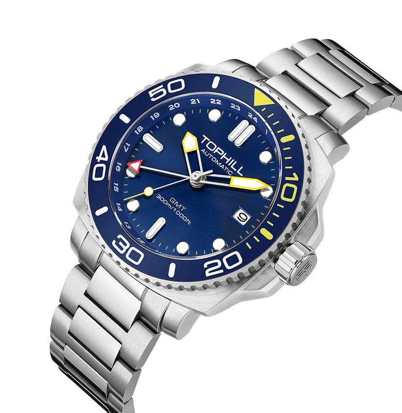 TOPHILL Dive watch NH34 Automatic Movement Submariner Wristwatch 30 bar Men's watches GMT Luxury Sapphire Ceramic bezel reloj