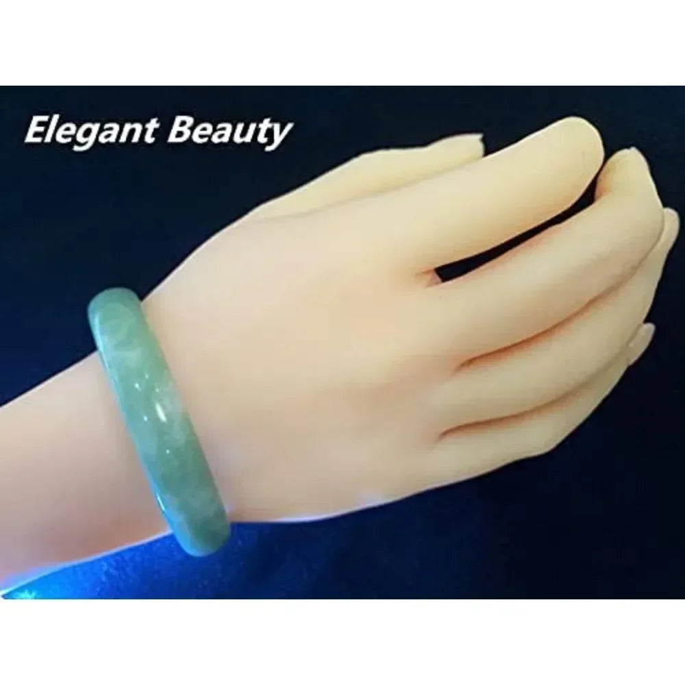 Natural Jade Bangle Bracelet for Women Classcial Retro Chinese Style Hand Jade Bracelets with Certificate and Gift Box